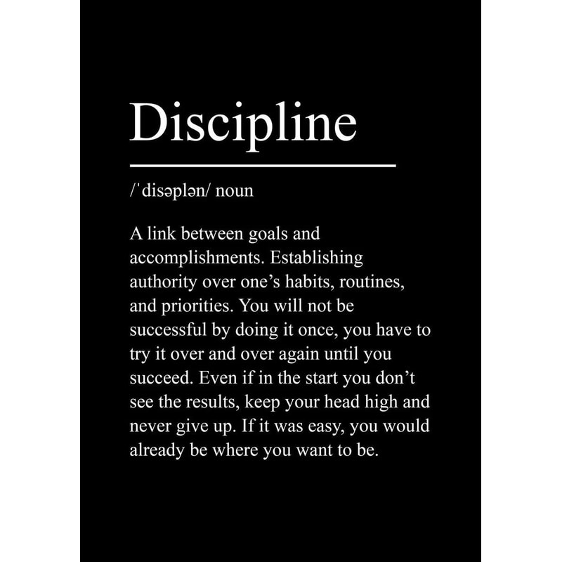 Minimalist Success Discipline Canvas Poster Inspirational Black Quote Wall Art Decor 7