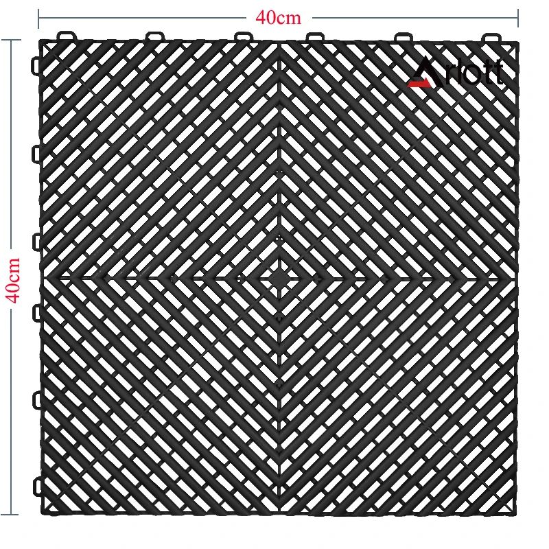 HeavyDuty Interlocking Garage Floor Tiles AntiSlip Drainage Modular Car Wash Mat System 4