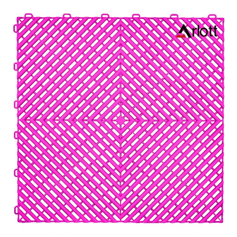 HeavyDuty Interlocking Garage Floor Tiles AntiSlip Drainage Modular Car Wash Mat System 10