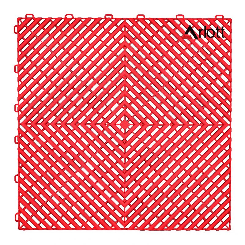 HeavyDuty Interlocking Garage Floor Tiles AntiSlip Drainage Modular Car Wash Mat System 12