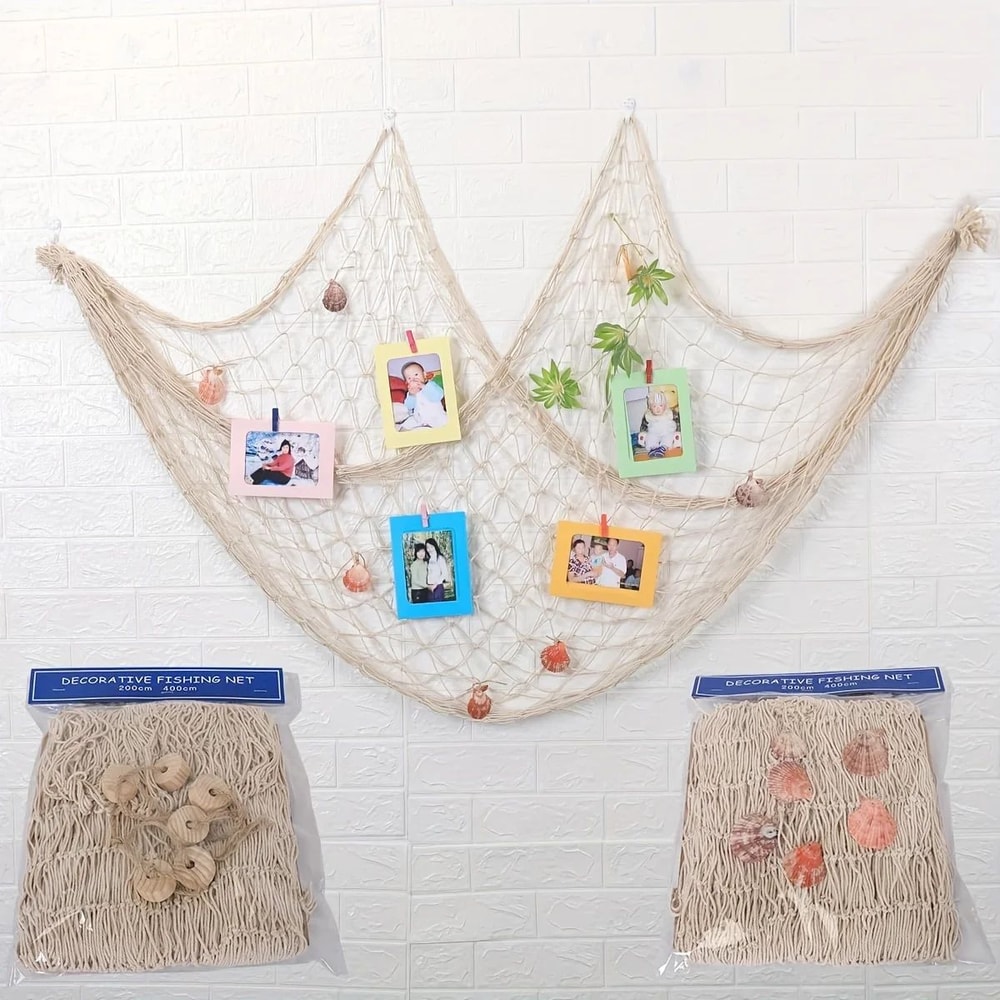 Coastal Fishing Net Wall Decor Hawaiian Ocean Theme Beach Pirate Party Hanging 1