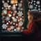 2025 Merry Christmas Snowflake Window Stickers White Festive Wall Glass Decor Set 2