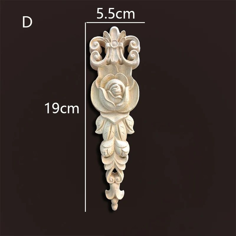 Vintage Rose Wood Carving Appliques Decorative Onlays For Furniture Antique Home Decor 7