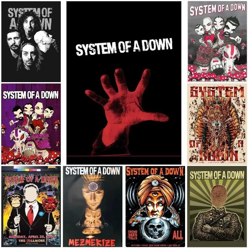 System Of A Down Band Poster Canvas Heavy Metal Music Wall Art For Bedroom Living Room Home Decor 0