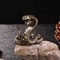 Antique Brass Snake Figurine Pure Copper Mini Statue Desk Ornament Zen Tea Pet Decor 6