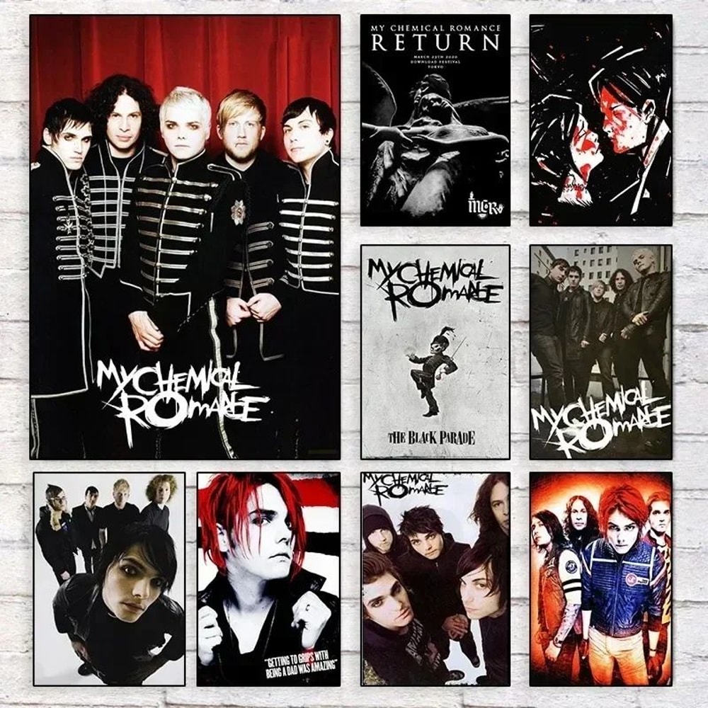 My Chemical Romance Band Poster Canvas MCR Singer Rock Music Wall Art For Bedroom Living Room Dec 0