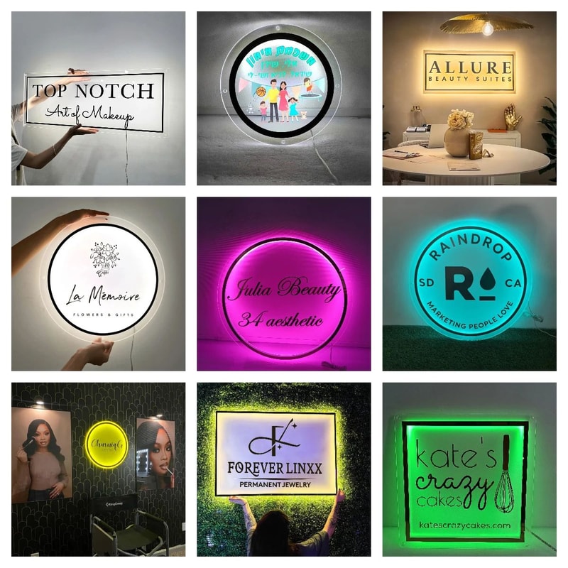 Custom LED Acrylic Neon Sign 3D Backlit Salon Logo Light For Beauty Nails Hair Studio Business De 4