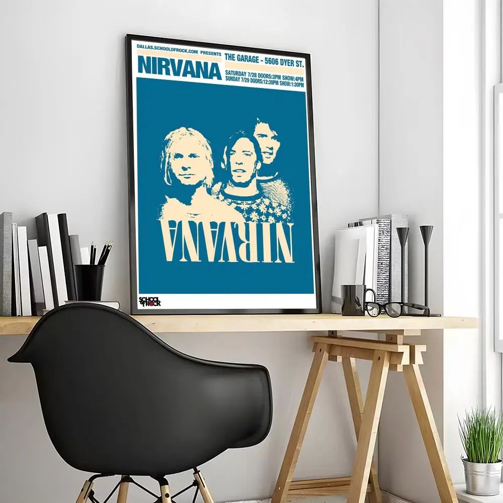 Nirvana Rock Band Canvas Poster Waterproof Music Wall Art Calligraphy Print For Bedroom Living Ro 16