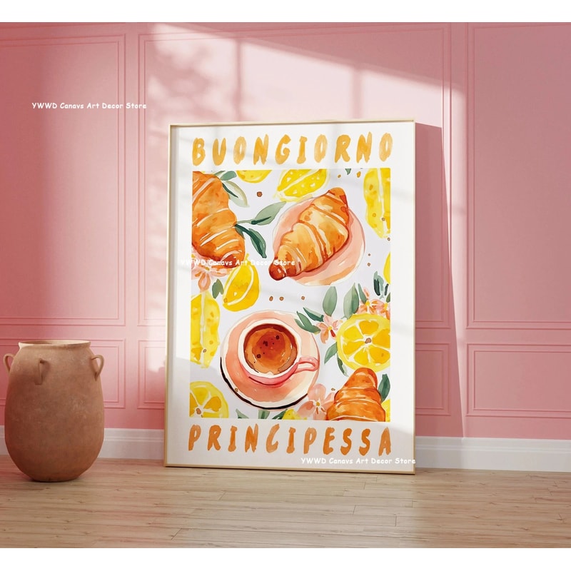 Buongiorno Espresso Canvas Print Coffee Kitchen Wall Art Poster For Cafe Modern Home Decor 2