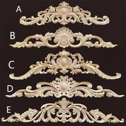 natural wood carved appliques & onlays – floral furniture trim decorative corner frame for wall, door & diy crafts