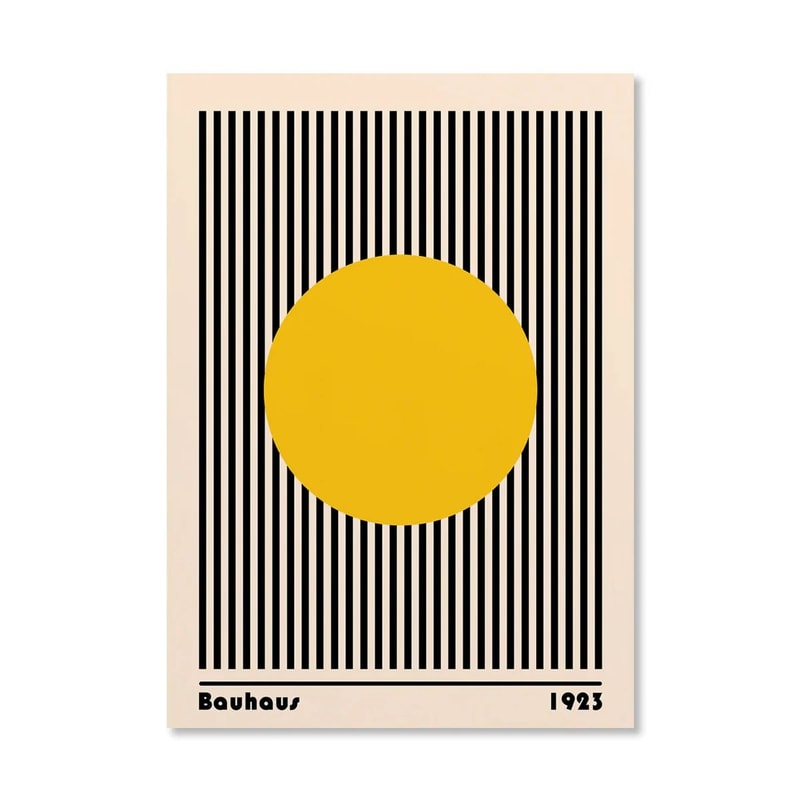 Abstract Orange Bauhaus Poster Geometric Sunrise Bicycle Pop Art Wall Prints For Modern Home Decor 14