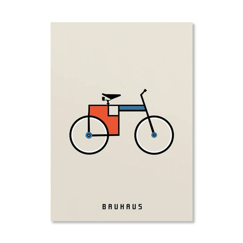 Abstract Orange Bauhaus Poster Geometric Sunrise Bicycle Pop Art Wall Prints For Modern Home Decor 21