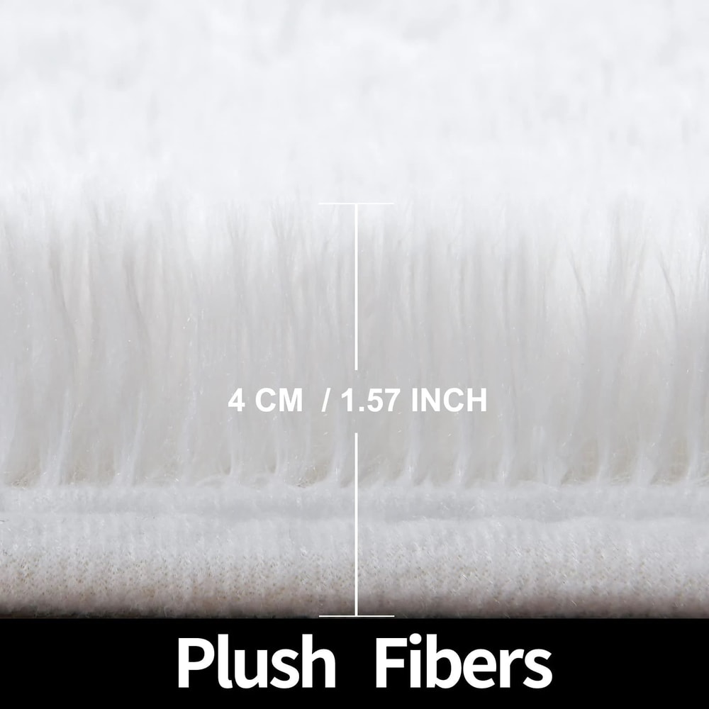 Soft Plush Kids Round Rug Fluffy Nursery Carpet For Baby Room Bedroom Play Mat Decor 4