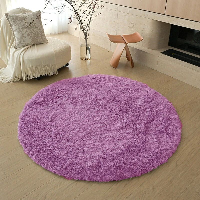 Soft Plush Kids Round Rug Fluffy Nursery Carpet For Baby Room Bedroom Play Mat Decor 15