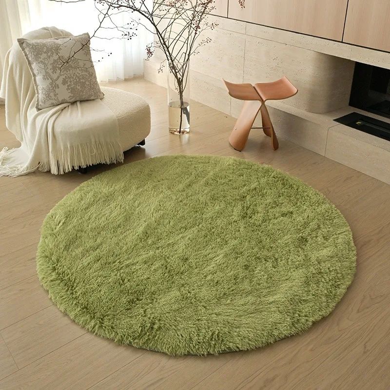 Soft Plush Kids Round Rug Fluffy Nursery Carpet For Baby Room Bedroom Play Mat Decor 11