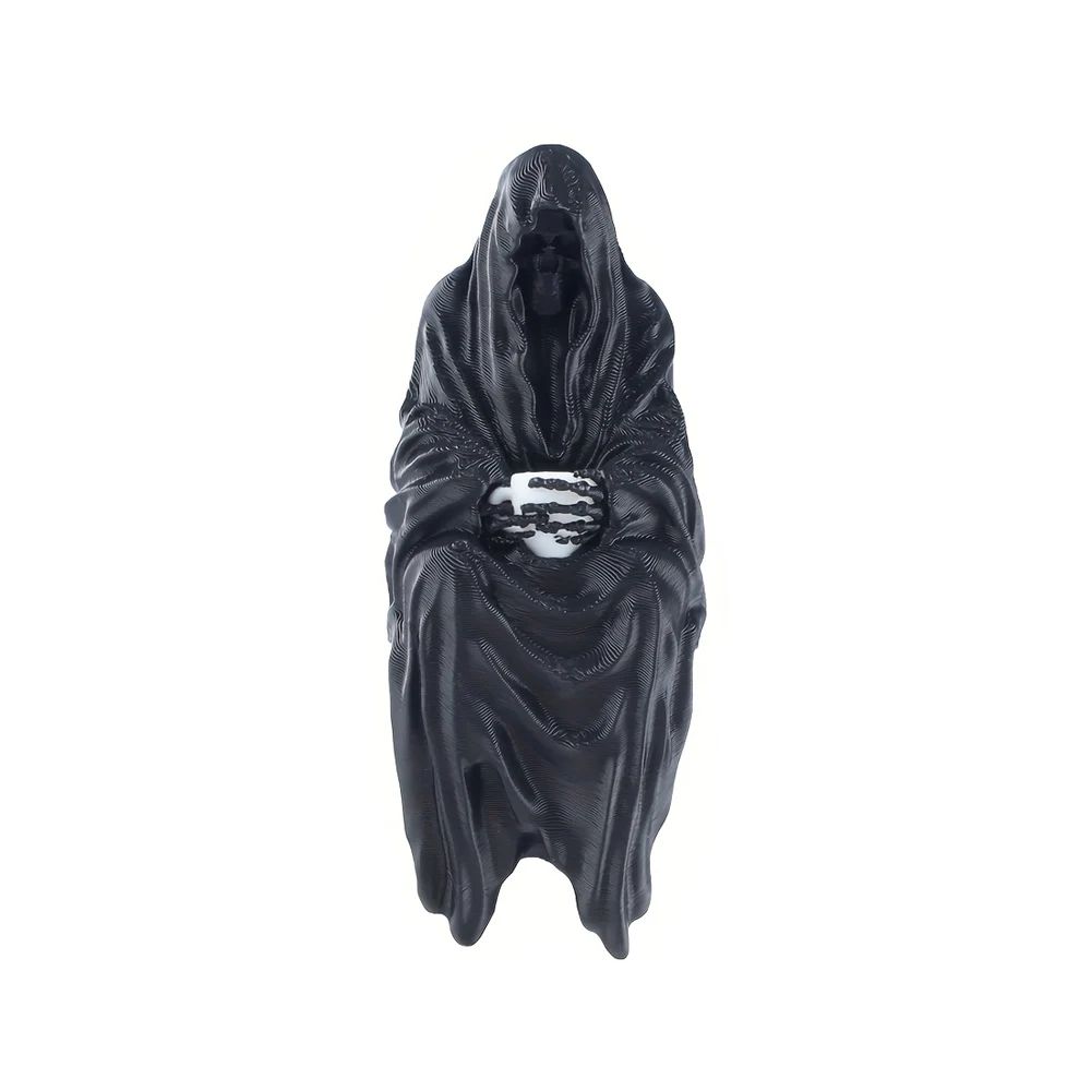 3D Printed Hooded Cloaked Statue Gothic Dark Aesthetic Figurine For Desk Shelf Home Decor 6