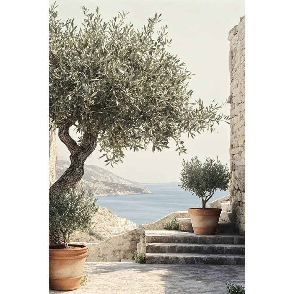 Retro Olive Tree Lemon Canvas Poster Elegant Botanical Vase Wall Art For Living Room Bedroom Dec 7