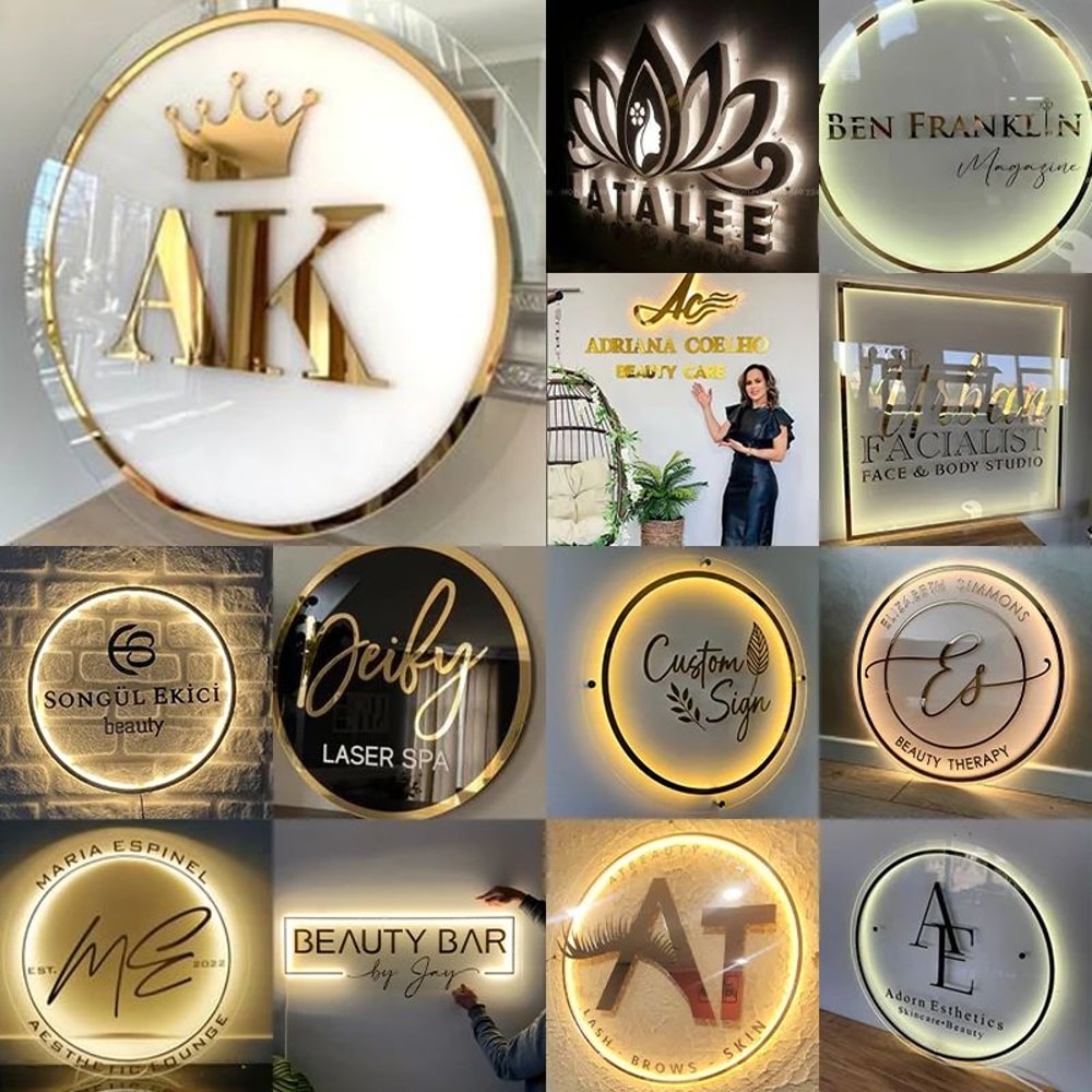 Custom Acrylic LED Neon Logo Sign Personalized 3D Business Wall Light For Salon Office Store Bran