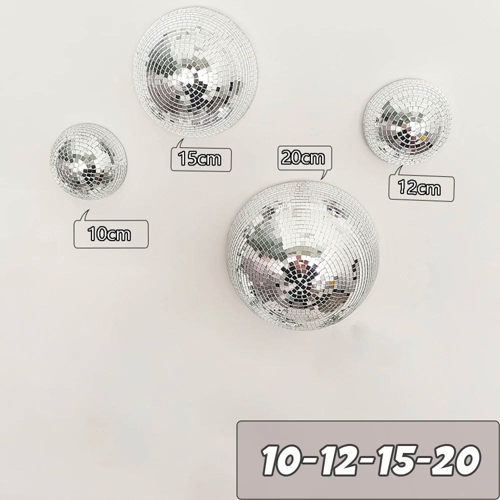 Wall Mounted Disco Ball Mirror Decor Metallic Half Sphere Mirror Ball For Home Wedding Party Wall 12
