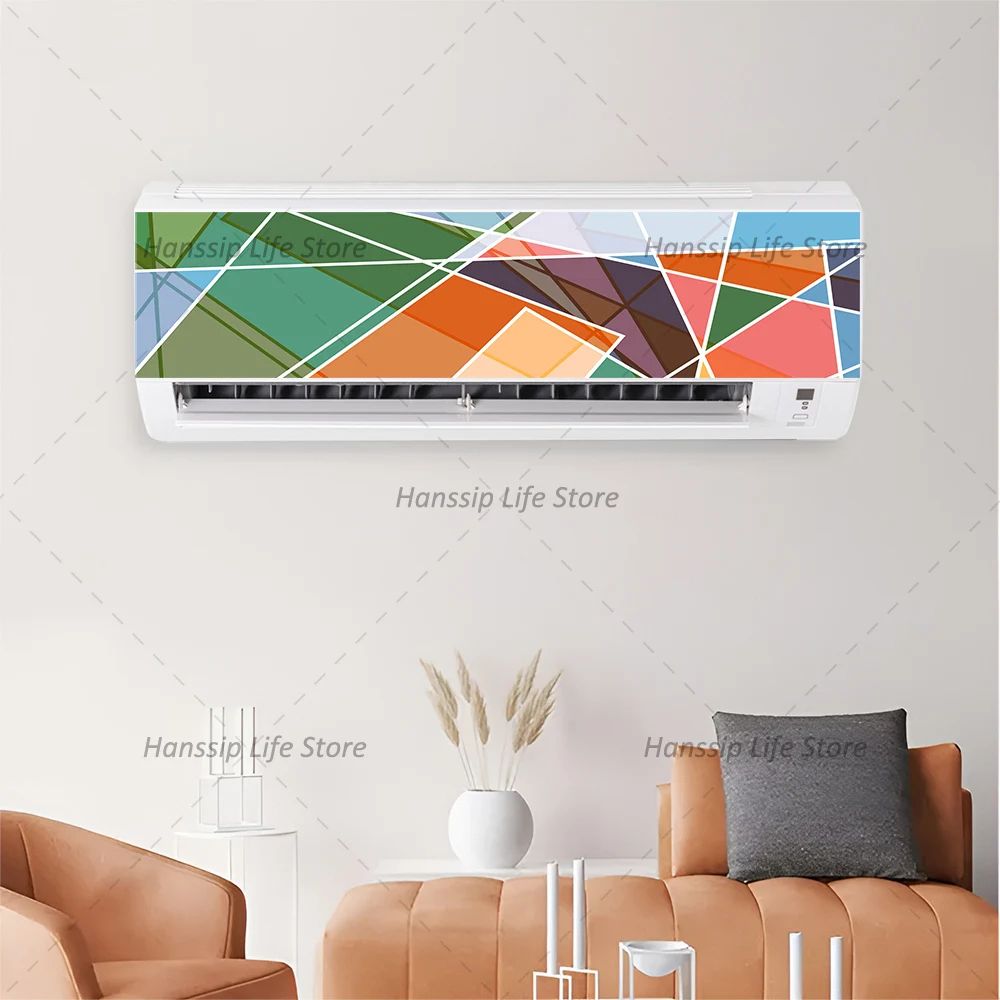 3D Geometric Air Conditioner Panel Sticker Modern Abstract AC Cover Decal For Home Decor 15