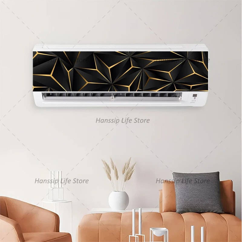 3D Geometric Air Conditioner Panel Sticker Modern Abstract AC Cover Decal For Home Decor 13
