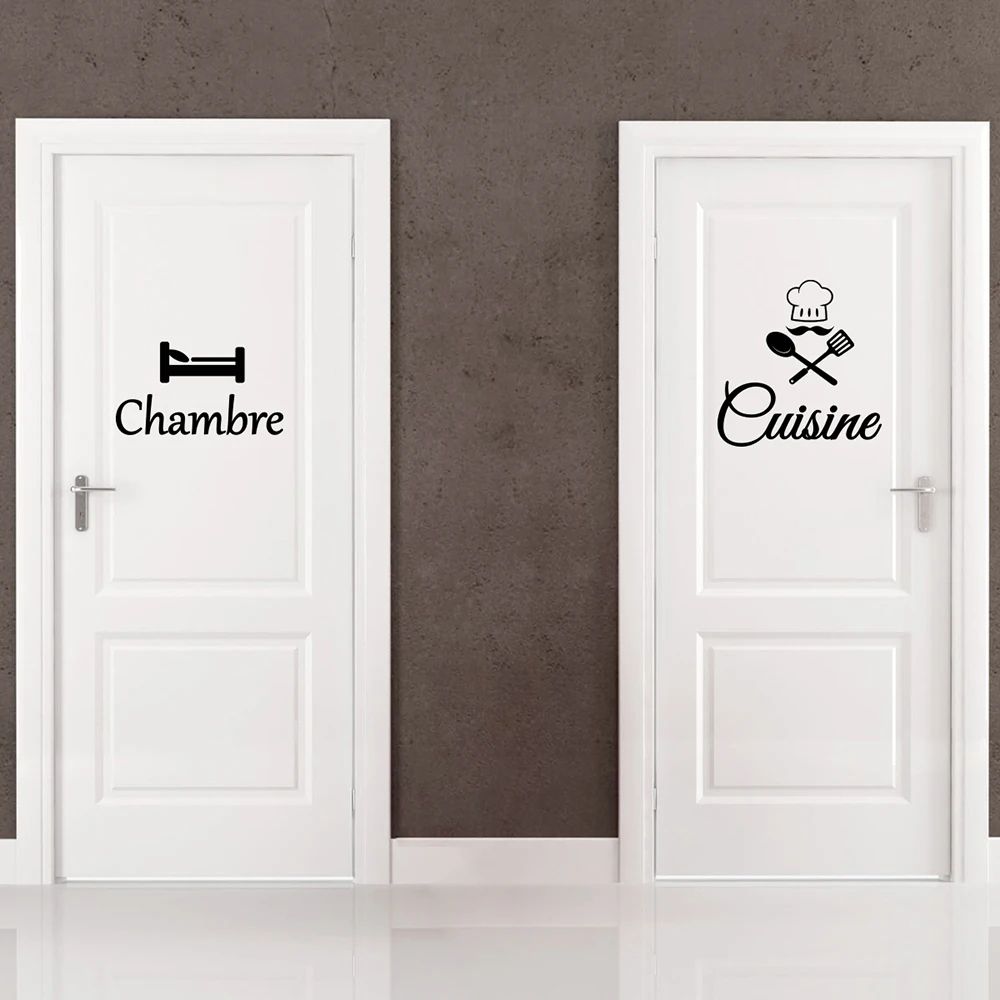 French Cuisine Door Sticker Decal Chef Kitchen Chambre Bedroom Vinyl Wall Decor 0