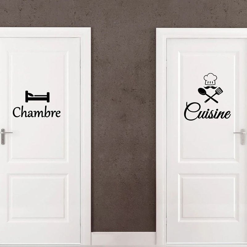 French Cuisine Door Sticker Decal Chef Kitchen Chambre Bedroom Vinyl Wall Decor 3
