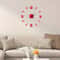 Frameless Mirror Wall Clock Sticker DIY 2D Quartz Decorative Clock For Living Room Home Decor 2