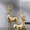 Gold Reindeer Christmas Table Decor Set 2pcs Elegant Elk Statues For Holiday Home Office Styling 2