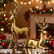 Gold Reindeer Christmas Table Decor Set 2pcs Elegant Elk Statues For Holiday Home Office Styling 0