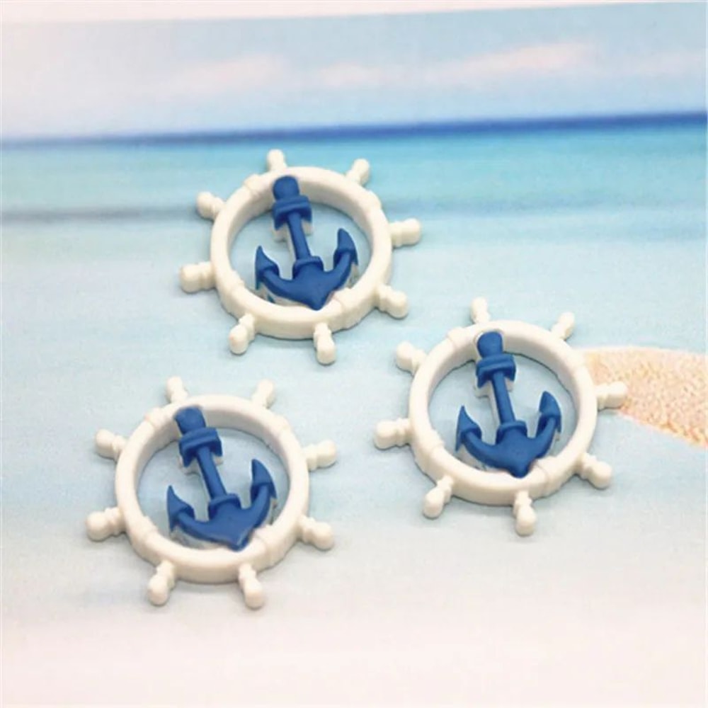 Mini Resin Beach Nautical Craft Set Sailboat Anchor Surfboard Seagull Flatback DIY Decorations 2