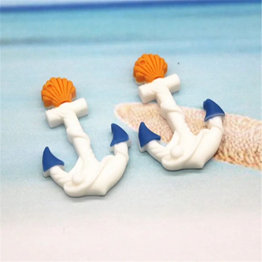 Mini Resin Beach Nautical Craft Set Sailboat Anchor Surfboard Seagull Flatback DIY Decorations 8