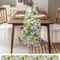 Lemon Tree Blue Birds Linen Table Runner Vintage Floral Fruit Dining Table Scarf Decor 4
