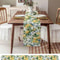 Lemon Tree Blue Birds Linen Table Runner Vintage Floral Fruit Dining Table Scarf Decor 4