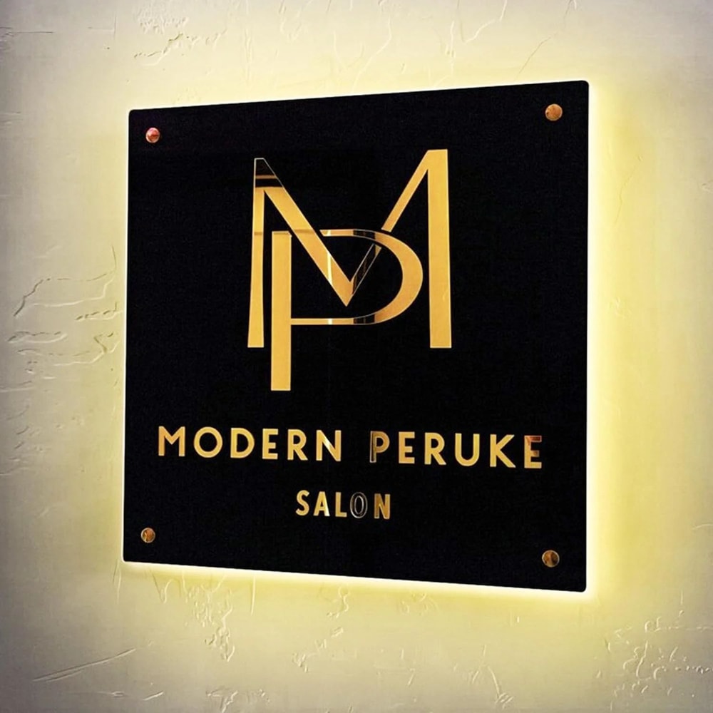 Custom LED Acrylic Logo Sign Backlit Business Lightbox For Salon Beauty Company Branding 3