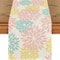 Blue Dahlia Floral Linen Table Runner Summer Spring Seasonal Dining Table Decor 10
