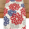 Blue Dahlia Floral Linen Table Runner Summer Spring Seasonal Dining Table Decor 11