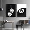Black White No8 Ball Canvas Wall Art Billiards Club Theme Poster For Modern Home Decor 0
