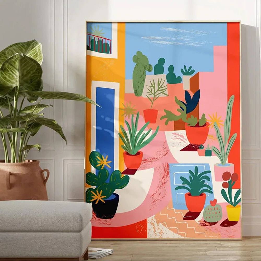 Green Botanical Leaves Canvas Wall Art Calming Nature Houseplant Print 28