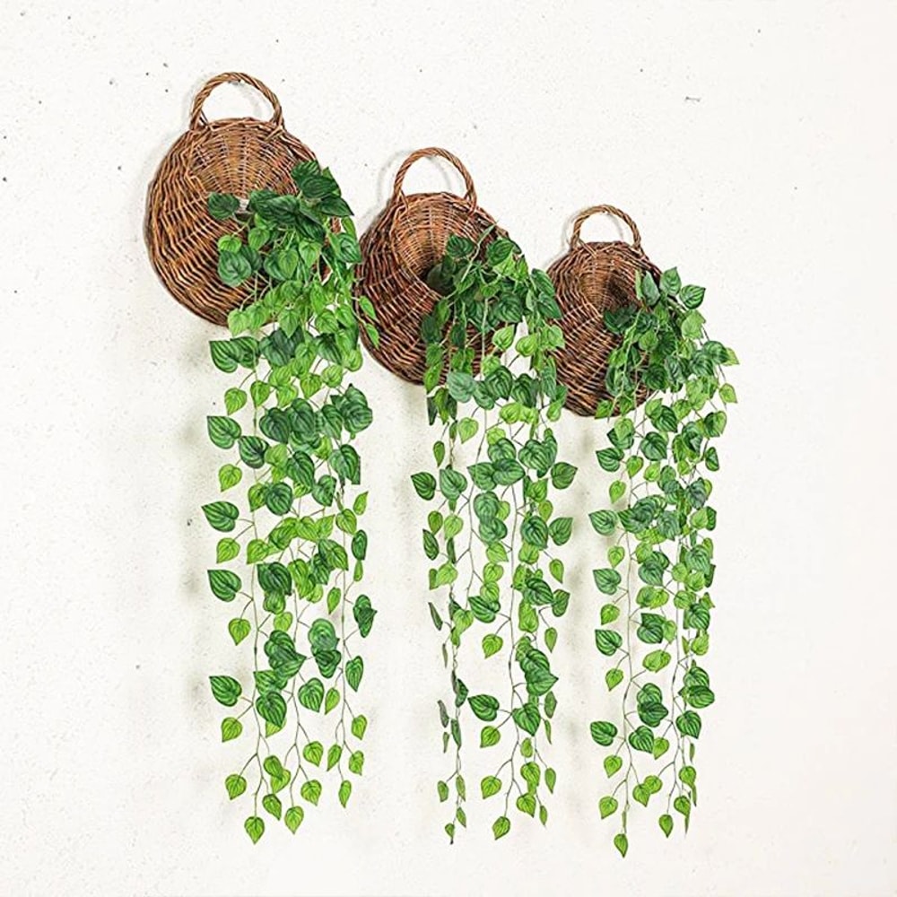 Artificial Rattan Ivy Hanging Plant Garland Lush Green Fake Vine Wall Garden Decor 2
