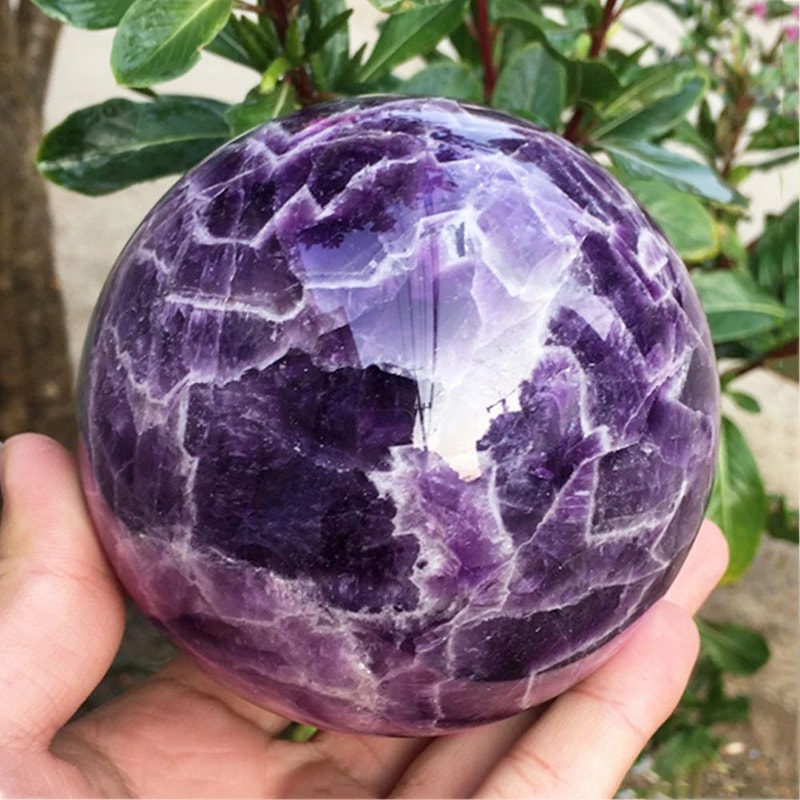 Natural Crystal Ball Sphere Polished Pink Healing Stone Reiki Decor Massage Sphere 9