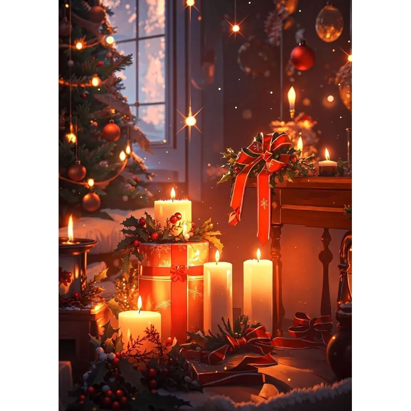 Classic Christmas Canvas Wall Art Santa Claus Christmas Tree Holiday Home Decor Poster 7