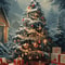 Classic Christmas Canvas Wall Art Santa Claus Christmas Tree Holiday Home Decor Poster 21