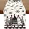 Retro Plaid Christmas Table Runner For Dining Table Winter Holiday Tree Pattern Polyester Decor 2