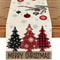 Retro Plaid Christmas Table Runner For Dining Table Winter Holiday Tree Pattern Polyester Decor 8