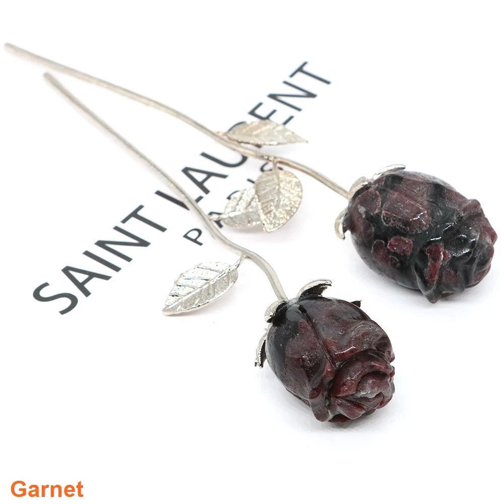 Natural Rose Crystal Healing Stone For Energy Meditation Hand Carved Gem Flower Decor Gift 8