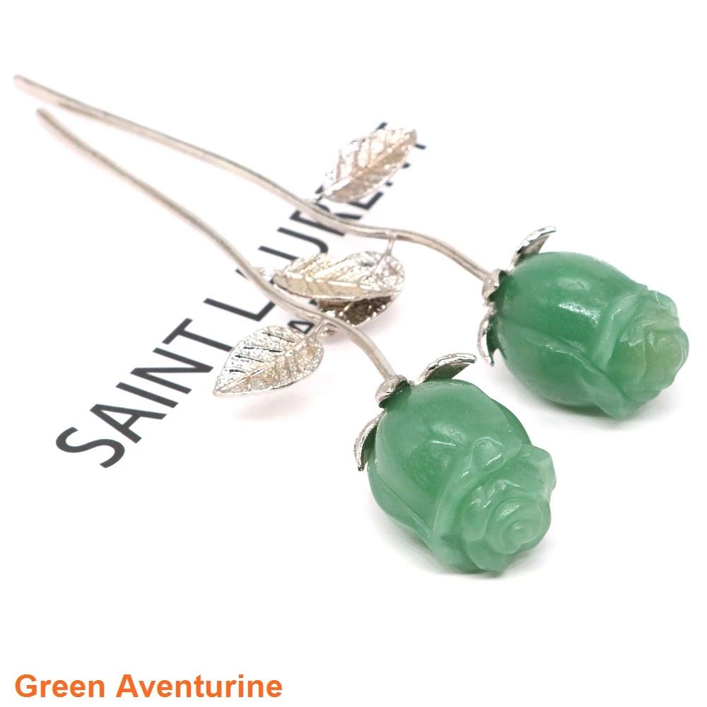 Natural Rose Crystal Healing Stone For Energy Meditation Hand Carved Gem Flower Decor Gift 11