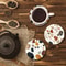 Stone Pattern Wooden Coasters Set 6pcs Heat Resistant Coffee Cup Table Protection Mats 1