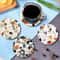 Stone Pattern Wooden Coasters Set 6pcs Heat Resistant Coffee Cup Table Protection Mats 0
