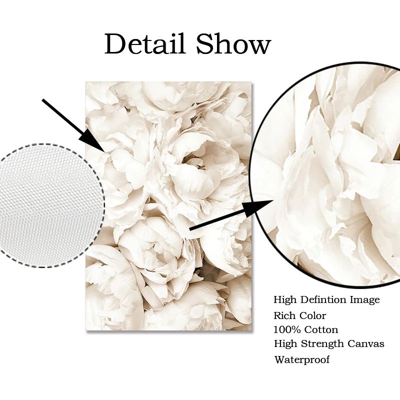 Nordic Beach Canvas Wall Art For Living Room White Shell Dandelion Floral Home Decor 4